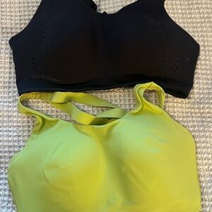 lululemon athletica Black and Lime Sports Bras